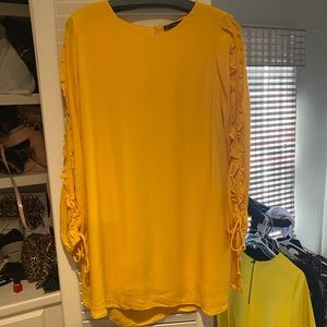 Zara yellow long sleeved dress